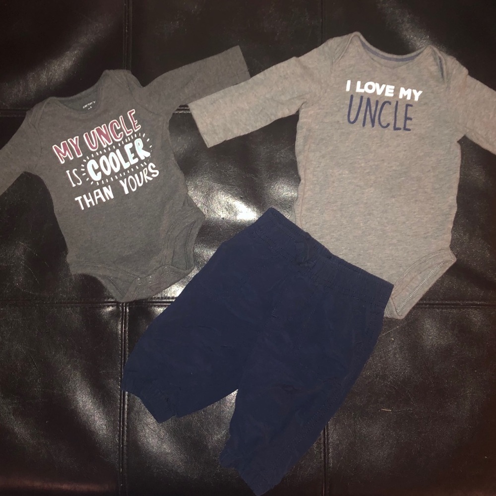 “I love my uncle” baby outfits